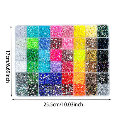 Medidas del organizador del kit bedazzling de 48 colores