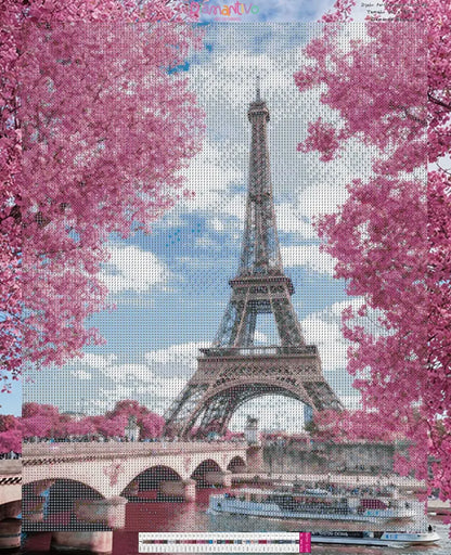 Paris Primavera Premium Arte con diamantes 50 x 40