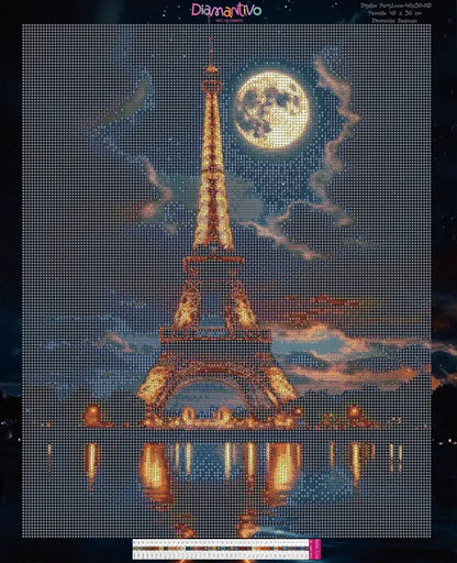 Paris Luna Premium Arte con diamantes 50 x 40
