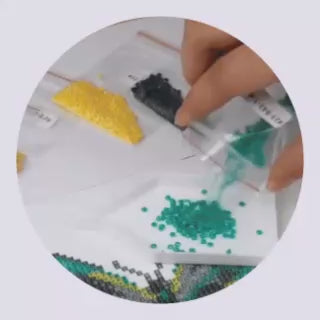 Recoger diamantes con el lápiz aplicador desde la bandeja
