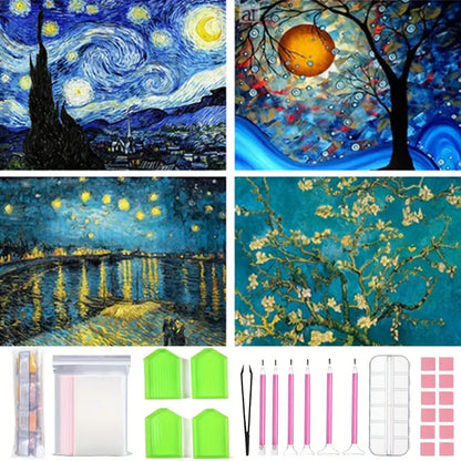 Set de 4 Pinturas de Diamantes de Van Gogh 30 x 40