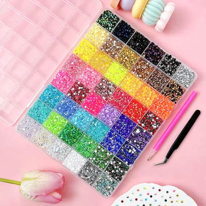 Kit de diamantes de resina bedazzling, 48 colores
