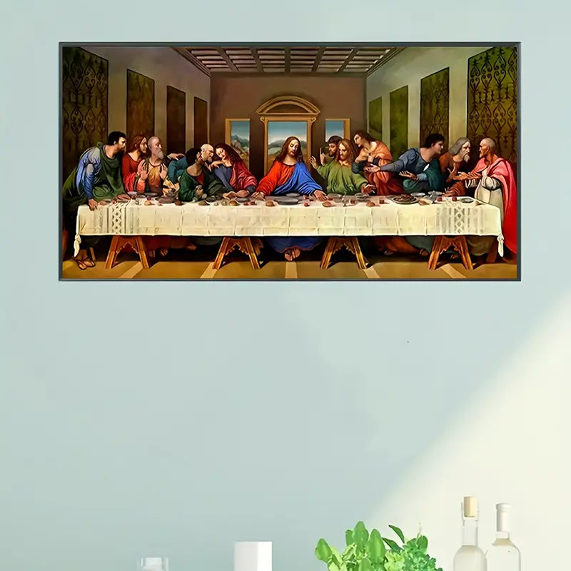 La ultima Cena Arte con diamantes 80x40