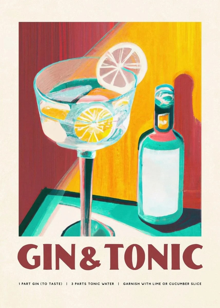Cuadro de diamantes Gin Tonic Pop Art - Happy Hour by Diamantivo